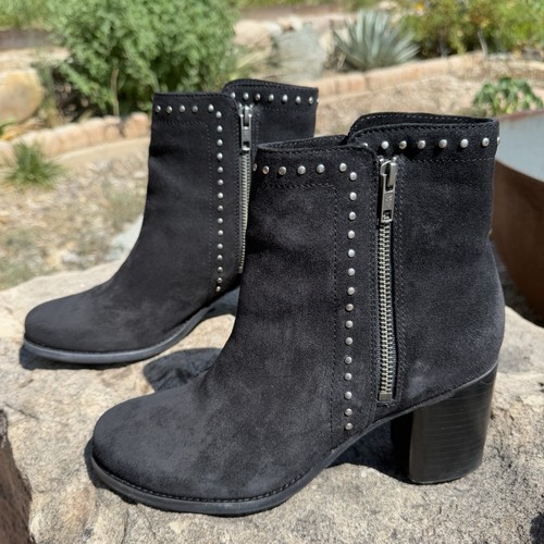 Frye addie studded black suede - black,